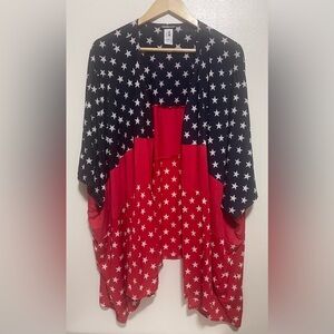 HEIMISH USA Red and Navy Star Open Cardigan